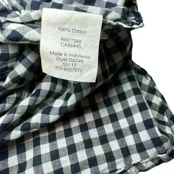 J. Crew Navy and White Gingham Romper Sz. XS Light weight - Picture 6 of 7